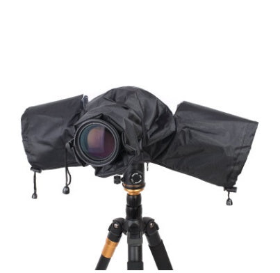 Single lens reflex camera rainproof cover with long focus lens protection, designed for outdoor photography.