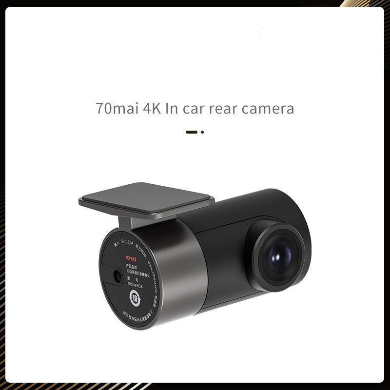 4K HD rear camera for cars, side view showcasing sleek design and lens features.