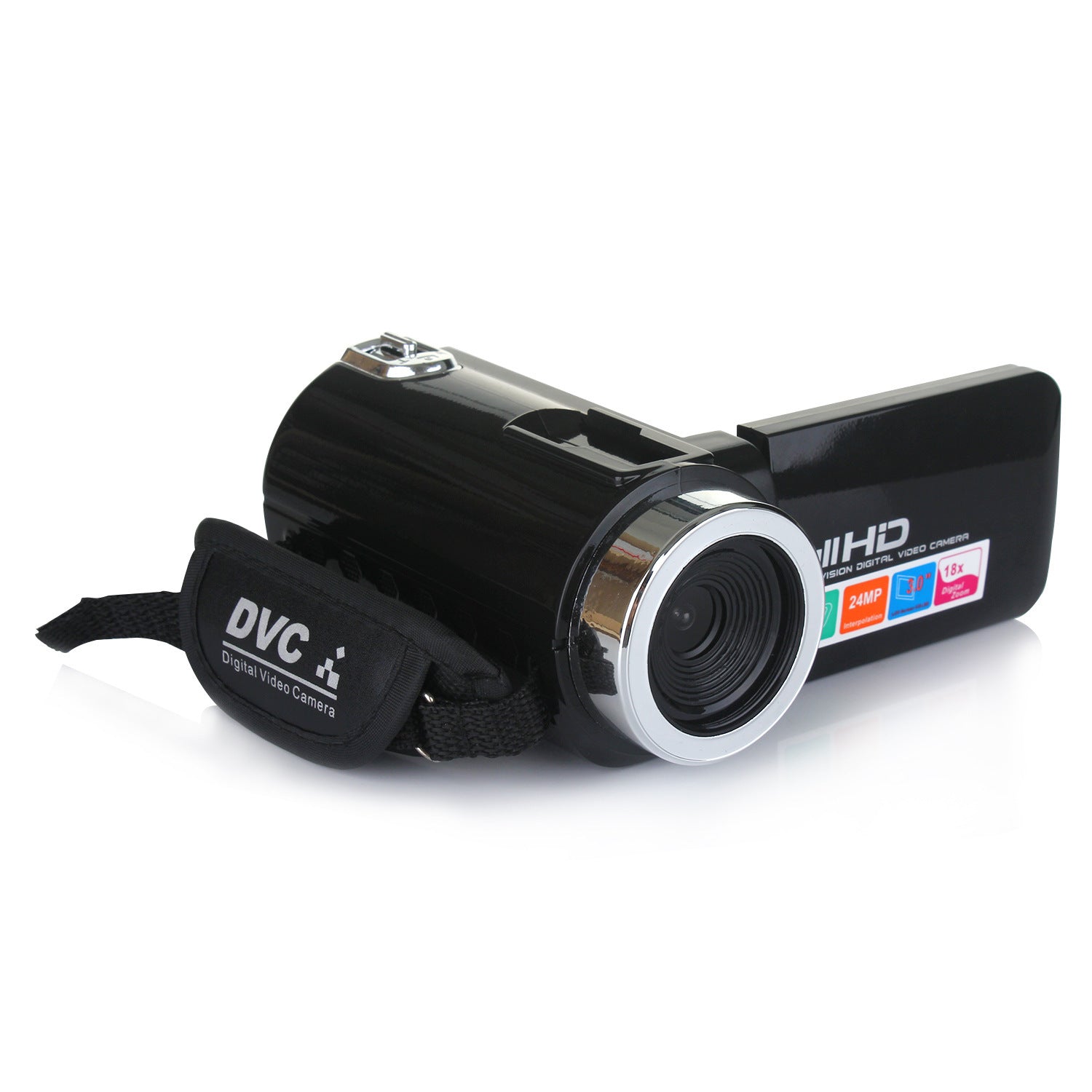 24MP digital camera DV668 model with manual controls and 3-inch LCD screen for household use.