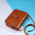 Stylish vintage shoulder bag in brown leather, perfect size 18.5*13.5*4 CM for everyday use.