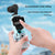 User demonstrating DJI Osmo Pocket with silicone case, showcasing ease of access to screen and buttons.